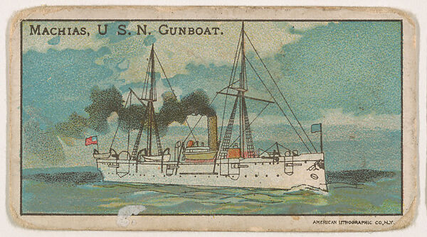 Machias, U.S.N. Gunboat, from the Nation's Pride series (E4), Issued by Anonymous, American, 20th century, Commercial color lithograph 