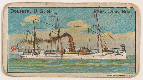 Dolphin, U.S.N. Presidential Dispatch Boat, from the Nation's Pride series (E4), Issued by Anonymous, American, 20th century, Commercial color lithograph 