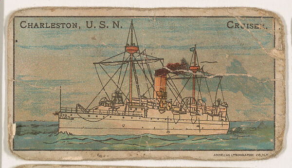 Charleston, U.S.N. Cruiser, from the Nation's Pride series (E4), Issued by Anonymous, American, 20th century, Commercial color lithograph 