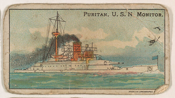 Puritan, U.S.N. Monitor, from the Nation's Pride series (E4), Issued by Anonymous, American, 20th century, Commercial color lithograph 