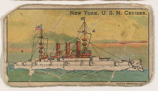 New York, U.S.N. Cruiser, from the Nation's Pride series (E4), Issued by Anonymous, American, 20th century, Commercial color lithograph 