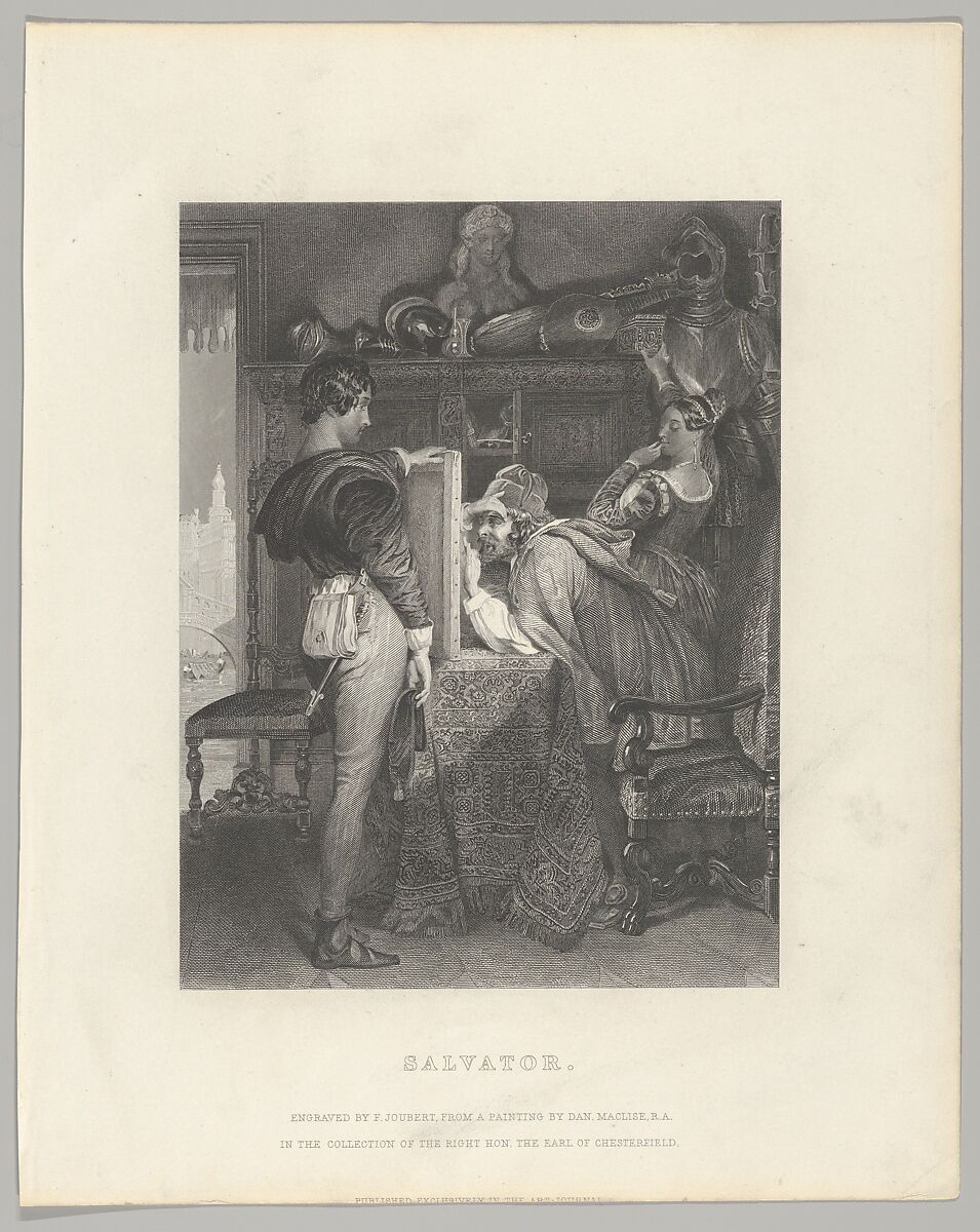Salvator, from "The Art Union" (later "The Art Journal"), opposite p. 252, Ferdinand Joubert (French, Paris 1810–1884 Menton), Etching and engraving 