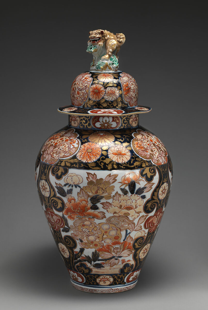 Baluster-shaped vase, Porcelain, Japanese, for export market (Hizen ware, Imari type) 