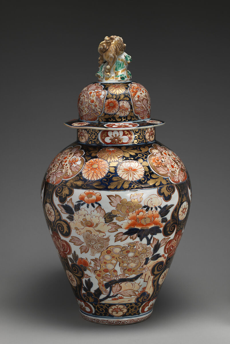 Baluster-shaped vase, Porcelain, Japanese, for export market (Hizen ware, Imari type)