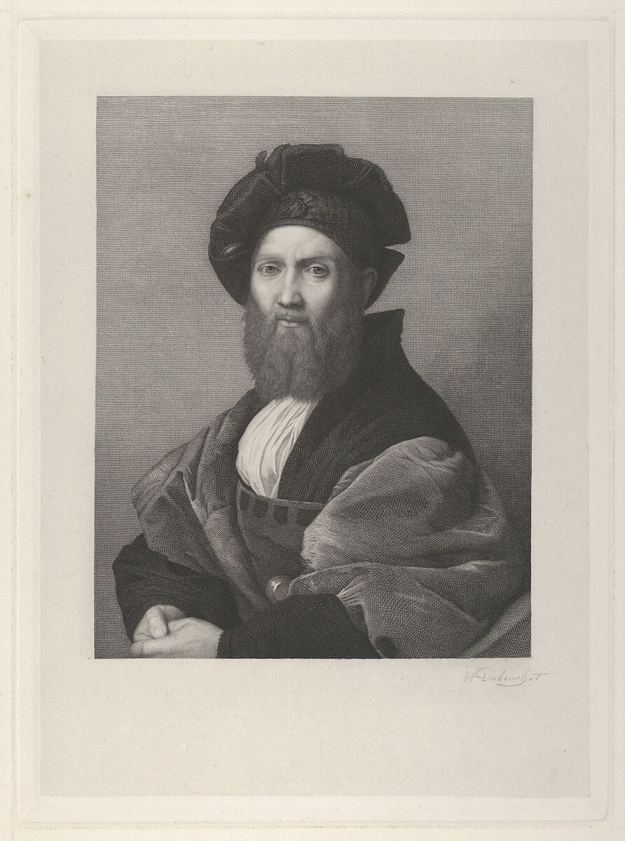 Portrait of Baldassare Castiglione, Henri Dubouchet (French, Caluire 1833–1909), Engraving on chine collé; proof 