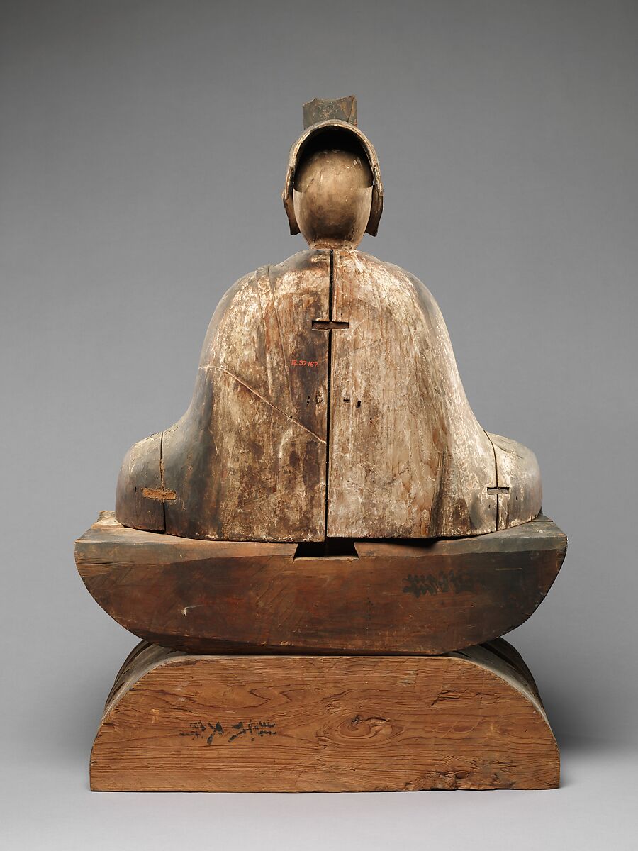 Hōnen, Wood, with traces of color and gilt and inset glass eyes, Japan