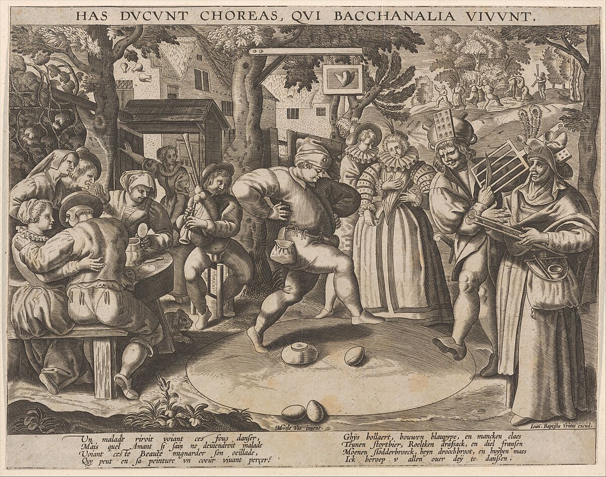 The Egg-Dance, Anonymous, Netherlandish, late 16th century, Engraving; first state of two 