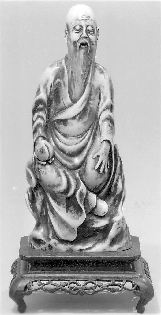 Jurōjin, God of Longevity and Wisdom, Ivory, wood, Japan 