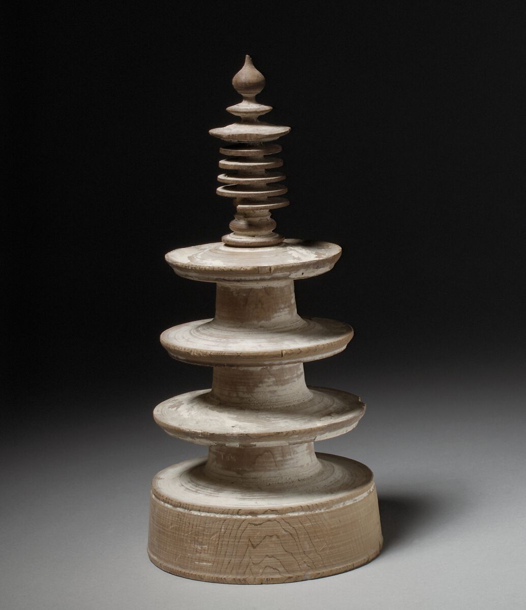 One of the “One Million Pagodas” (Hyakumanto) 

, Japanese cypress (hinoki), Cleyera ochnacea (sakaki), and ink on paper, Japan