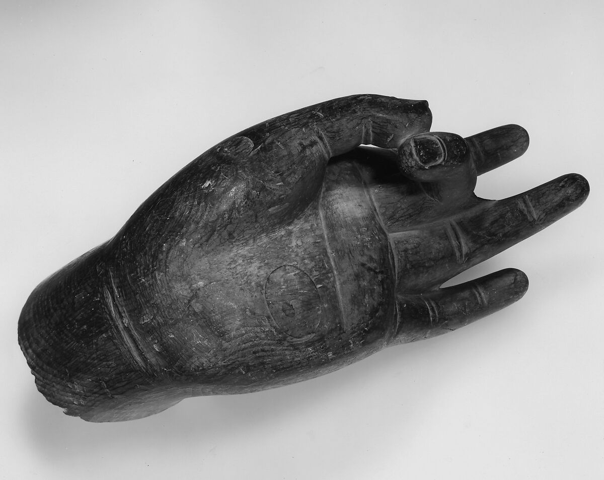 Hand of a Buddha, Fragment of a wooden sculpture, Japan 