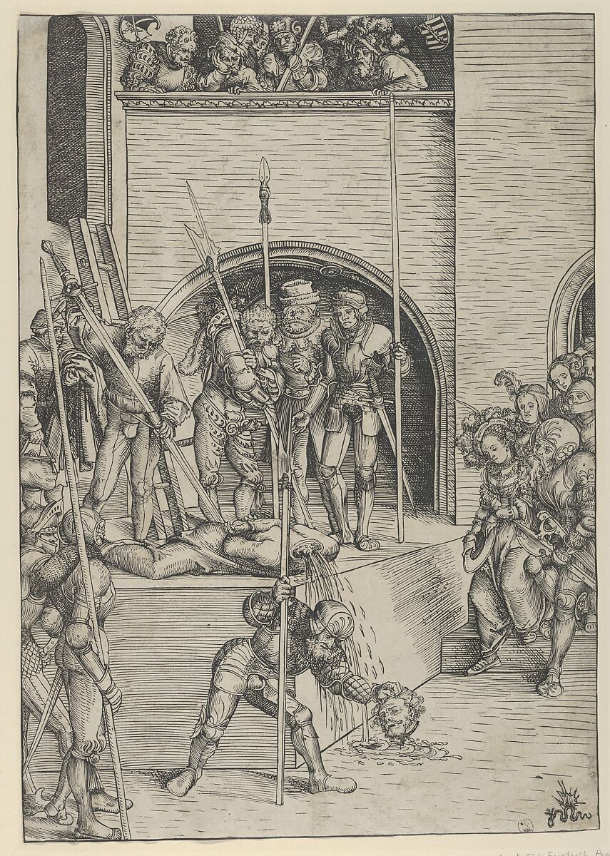 The Beheading of St. John the Baptist, Lucas Cranach the Elder (German, Kronach 1472–1553 Weimar), Woodcut 
