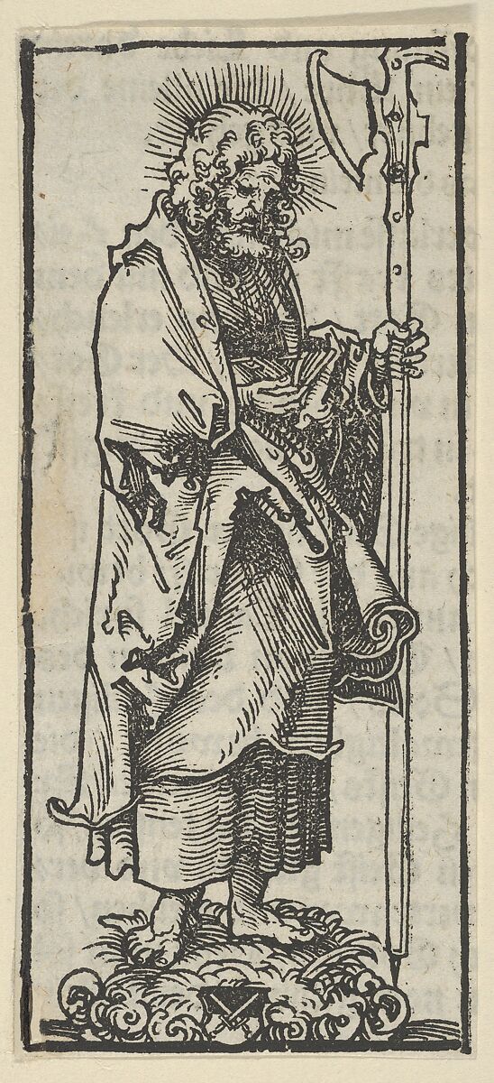 Silver Statuette of St. Matthew from the Wittenberg Reliquaries, Lucas Cranach the Elder (German, Kronach 1472–1553 Weimar), Woodcut 