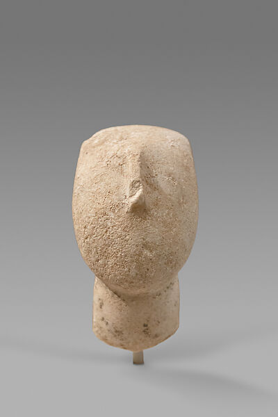 Head and neck of a marble figure, marble, Cycladic 