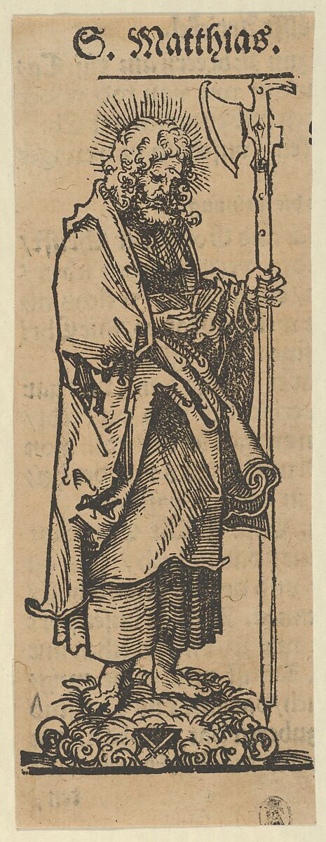 Silver Statuette of St. Matthew, from the "Wittenberg Reliquaries", Lucas Cranach the Elder (German, Kronach 1472–1553 Weimar), Woodcut 