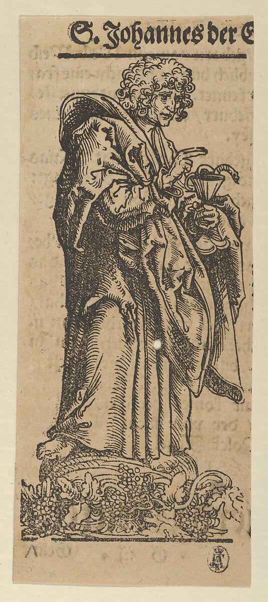 Silver Statuette of St. John, from the "Wittenberg Reliquaries", Lucas Cranach the Elder (German, Kronach 1472–1553 Weimar), Woodcut 