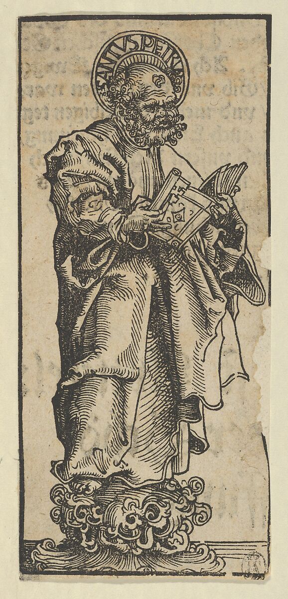 Silver Statuette of St. Peter, from the "Wittenberg Reliquaries", Lucas Cranach the Elder (German, Kronach 1472–1553 Weimar), Woodcut 