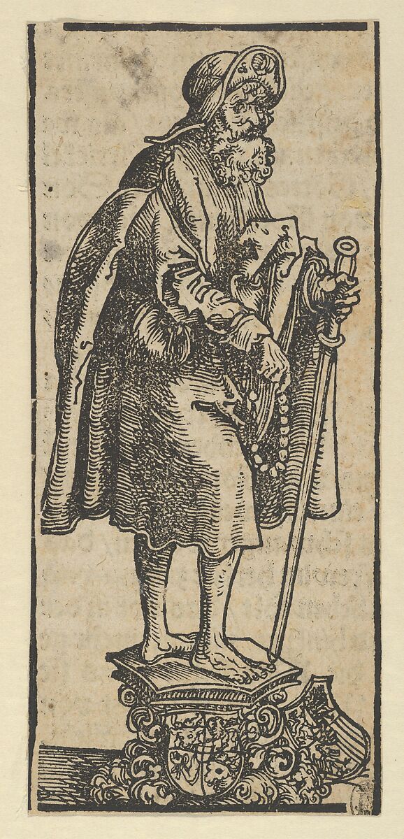 Silver Statuette of St. James the Greater, from the "Wittenberg Reliquaries", Lucas Cranach the Elder (German, Kronach 1472–1553 Weimar), Woodcut 