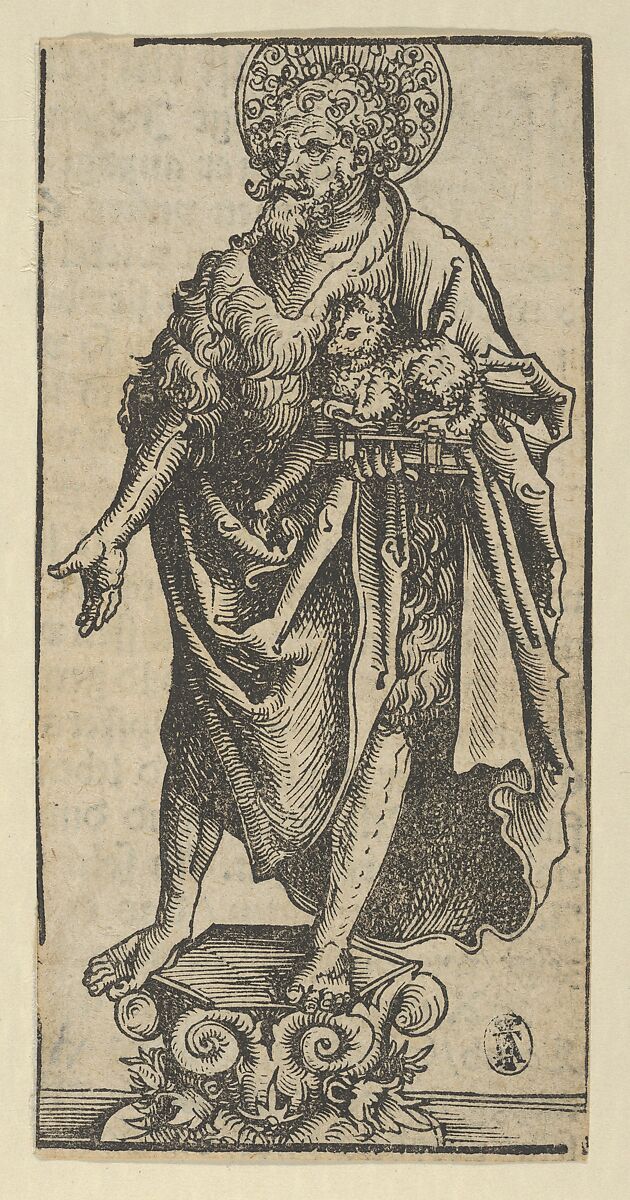 Silver Statuette of St. John the Baptist, from the "Wittenberg Reliquaries", Lucas Cranach the Elder (German, Kronach 1472–1553 Weimar), Woodcut 