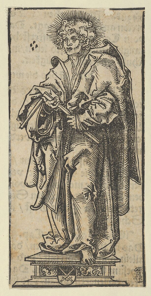 Silver Statuette of St. Matthias, from the "Wittenberg Reliquaries", Lucas Cranach the Elder (German, Kronach 1472–1553 Weimar), Woodcut 