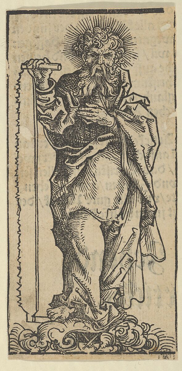 Silver Statuette of St. Simon, from the "Wittenberg Reliquaries", Lucas Cranach the Elder (German, Kronach 1472–1553 Weimar), Woodcut 