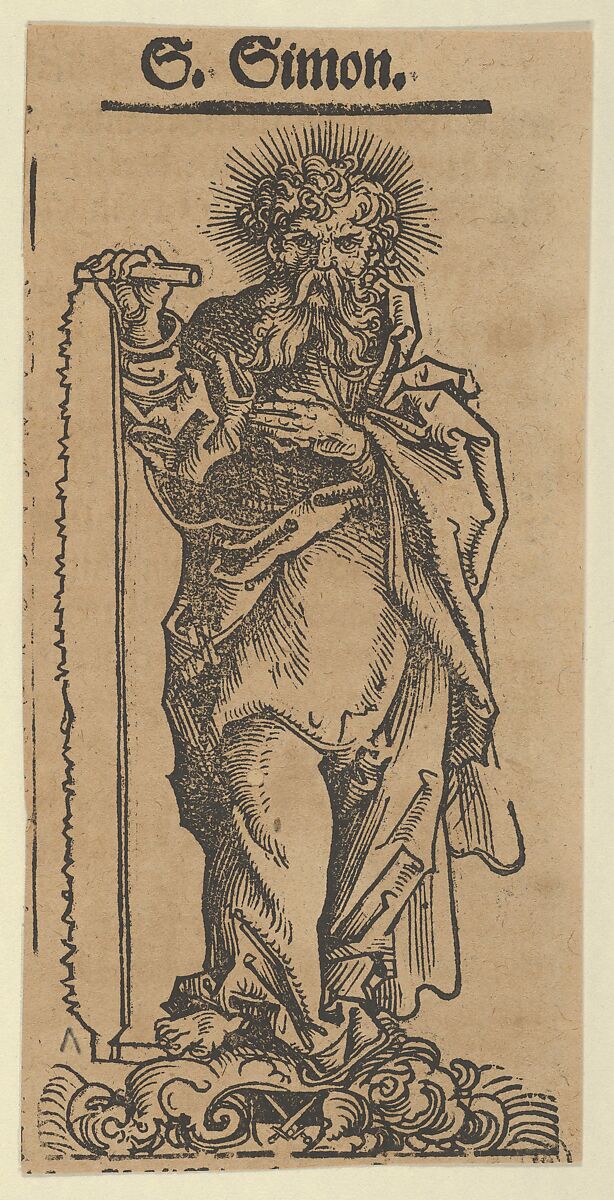 Silver Statuette of St. Simon, from the "Wittenberg Reliquaries", Lucas Cranach the Elder (German, Kronach 1472–1553 Weimar), Woodcut 