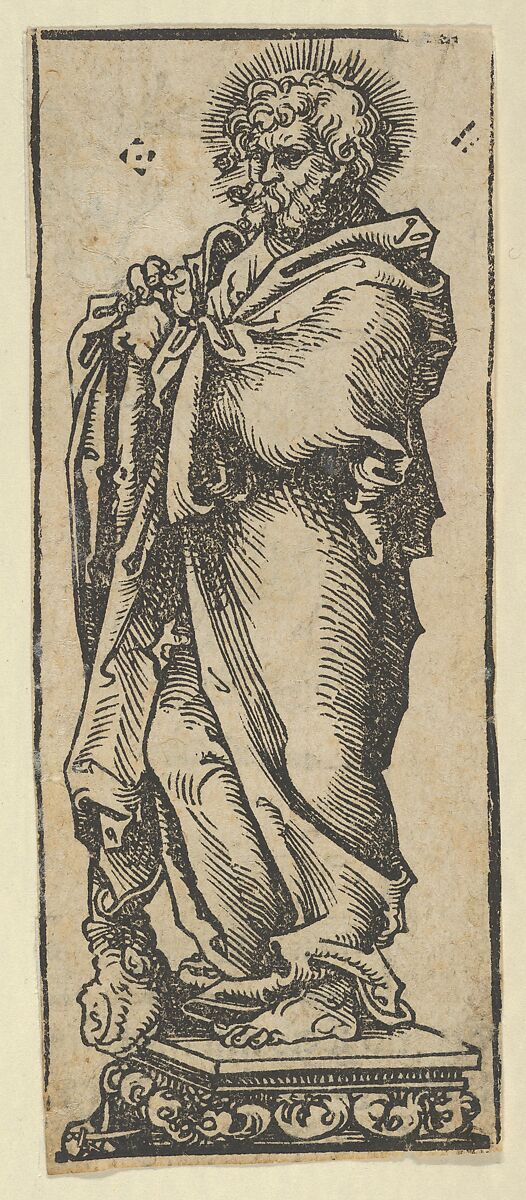 Silver Statuette of St. Jude, from the "Wittenberg Reliquaries", Lucas Cranach the Elder (German, Kronach 1472–1553 Weimar), Woodcut 