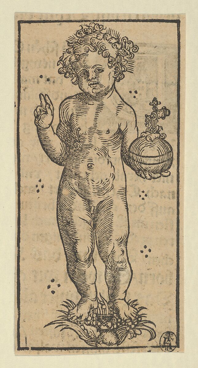 Silver Statuette of the Christ Child, from the "Wittenberg Reliquaries", Lucas Cranach the Elder (German, Kronach 1472–1553 Weimar), Woodcut; second state of two (Hollstein) 