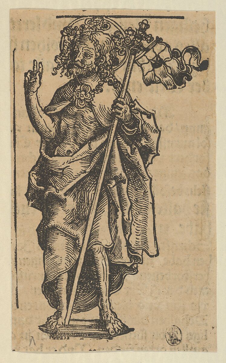Silver Statuette of the Risen Christ, from the "Wittenberg Reliquaries", Lucas Cranach the Elder (German, Kronach 1472–1553 Weimar), Woodcut; second state of two (Hollstein) 