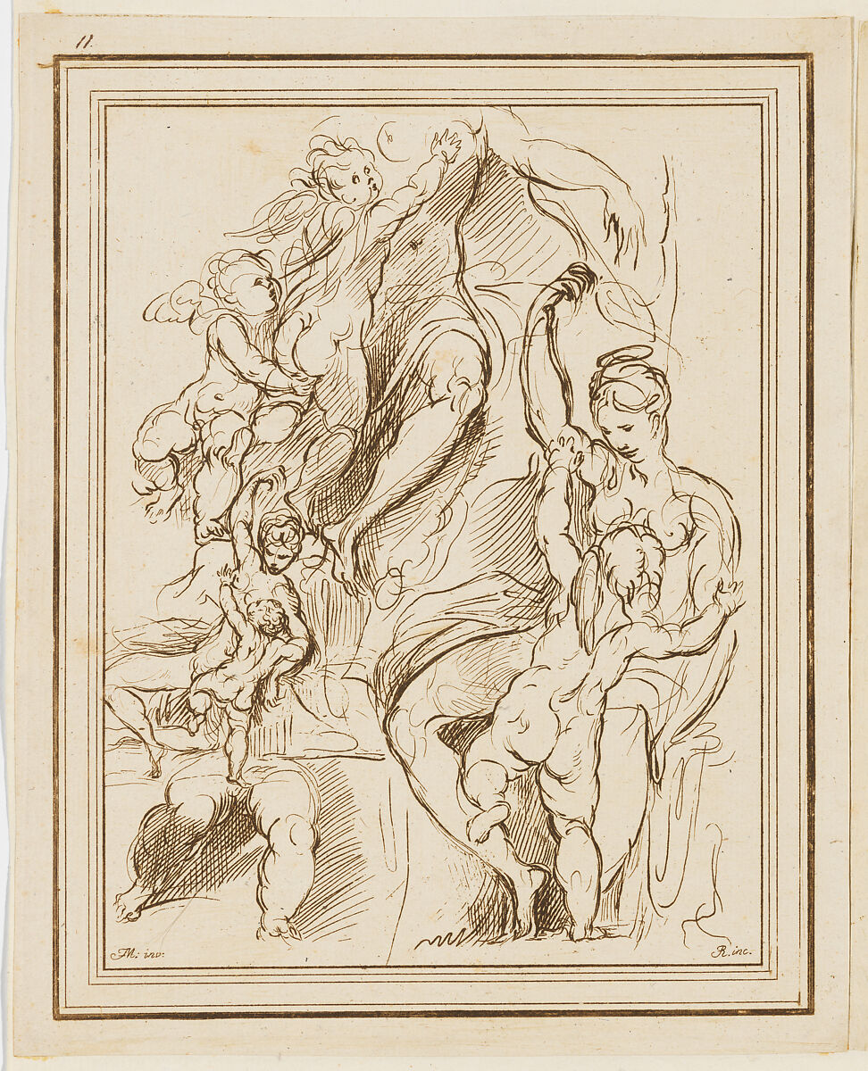 Study of Venus and Cupid, from Prove di Vari Rami Inediti [...], Francesco Rosaspina (Italian, Montescudo 1762–1841 Bologna), Etching; proof 