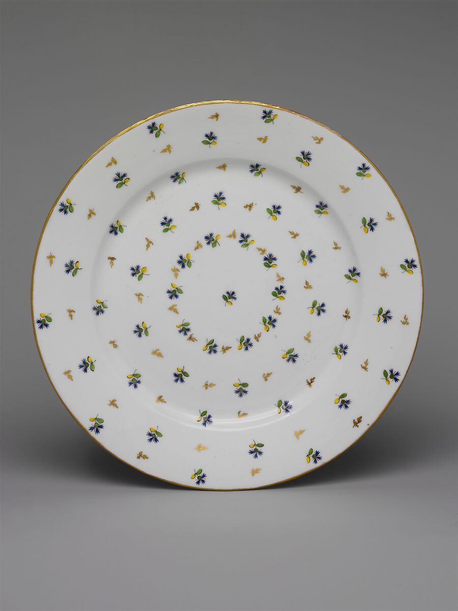 Cake Plate, Porcelain, French, possibly 