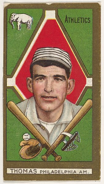Ira Thomas, Philadelphia, American League, from the "Baseball Series" (Gold Borders) set (T205) issued by the American Tobacco Company, Issued by the American Tobacco Company, Commercial color lithograph 