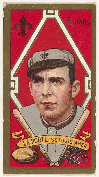Frank LaPorte, St. Louis Browns, American League, from the "Baseball Series" (Gold Borders) set (T205) issued by the American Tobacco Company, Issued by the American Tobacco Company, Commercial color lithograph 