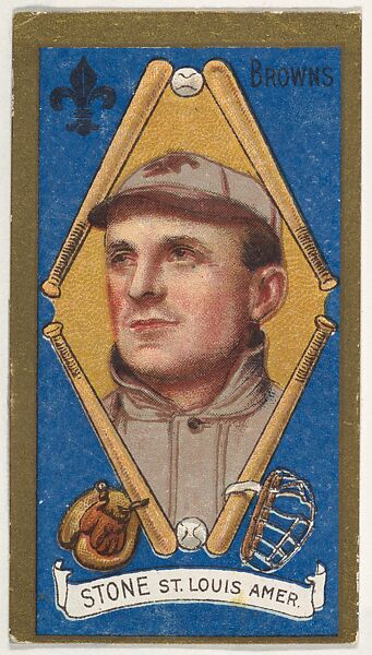 George Stone, St. Louis Browns, American League, from the "Baseball Series" (Gold Borders) set (T205) issued by the American Tobacco Company, Issued by the American Tobacco Company, Commercial color lithograph 