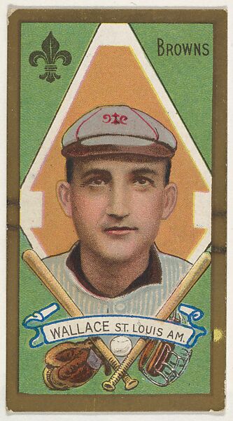 Roderick Wallace, St. Louis Browns, American League, from the "Baseball Series" (Gold Borders) set (T205) issued by the American Tobacco Company, Issued by the American Tobacco Company, Commercial color lithograph 