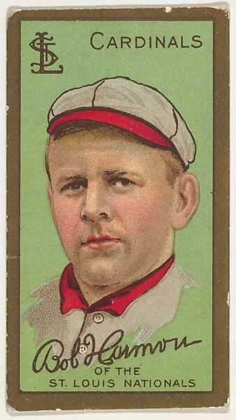 Bob Harmon, St. Louis Cardinals, National League, from the "Baseball Series" (Gold Borders) set (T205) issued by the American Tobacco Company, Issued by the American Tobacco Company, Commercial color lithograph 
