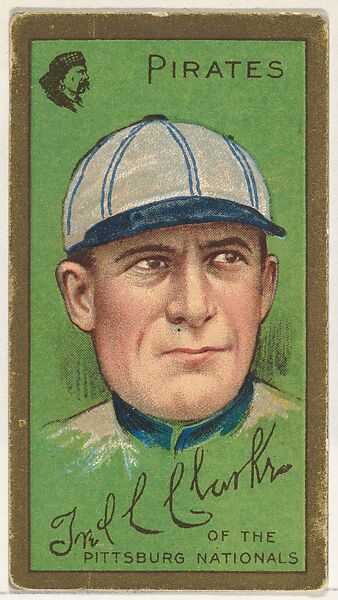 Fred Clarke, Pittsburgh Pirates, National League, from the "Baseball Series" (Gold Borders) set (T205) issued by the American Tobacco Company, Issued by the American Tobacco Company, Commercial color lithograph 