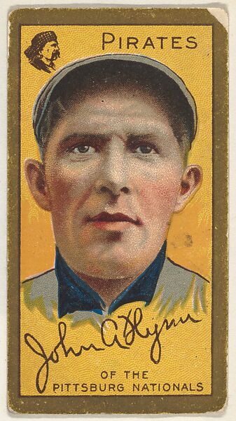 John Flynn, Pittsburgh Pirates, National League, from the "Baseball Series" (Gold Borders) set (T205) issued by the American Tobacco Company, Issued by the American Tobacco Company, Commercial color lithograph 