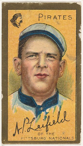 Albert Leifield, Pittsburgh Pirates, National League, from the "Baseball Series" (Gold Borders) set (T205) issued by the American Tobacco Company, Issued by the American Tobacco Company, Commercial color lithograph 