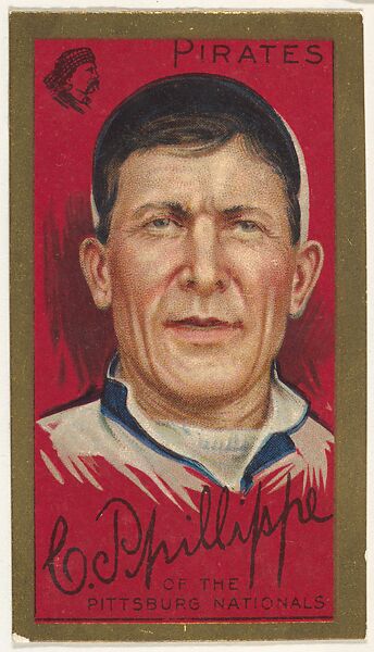 Charles Phillippe, Pittsburgh Pirates, National League, from the "Baseball Series" (Gold Borders) set (T205) issued by the American Tobacco Company, Issued by the American Tobacco Company, Commercial color lithograph 