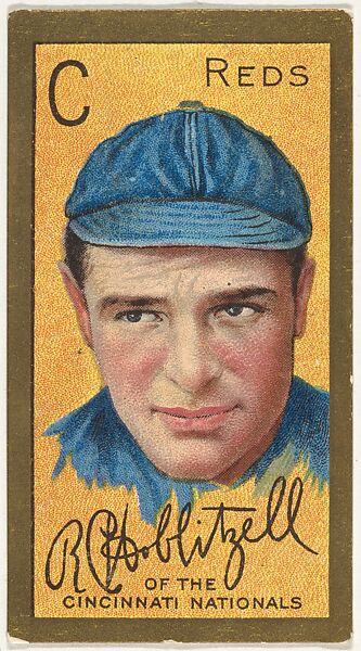 Richard Hoblitzel, Cincinnati Reds, National League, from the "Baseball Series" (Gold Borders) set (T205) issued by the American Tobacco Company, Issued by the American Tobacco Company, Commercial color lithograph 