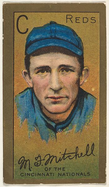 Michael Mitchell, Cincinnati Reds, National League, from the "Baseball Series" (Gold Borders) set (T205) issued by the American Tobacco Company, Issued by the American Tobacco Company, Commercial color lithograph 