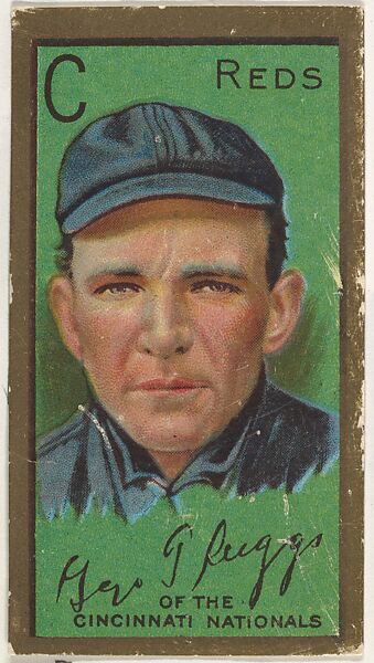 George Suggs, Cincinnati Reds, National League, from the "Baseball Series" (Gold Borders) set (T205) issued by the American Tobacco Company, Issued by the American Tobacco Company, Commercial color lithograph 