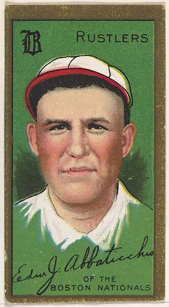 Edward J. Abbaticchio, Boston Rustlers, National League, from the "Baseball Series" (Gold Borders) set (T205) issued by the American Tobacco Company, American Tobacco Company, Commercial color lithograph