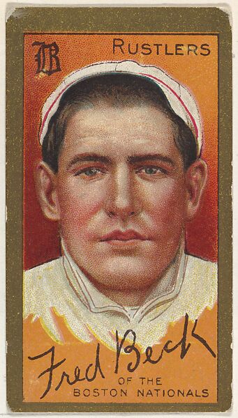 Fred Beck, Boston Rustlers, National League, from the "Baseball Series" (Gold Borders) set (T205) issued by the American Tobacco Company, American Tobacco Company, Commercial color lithograph