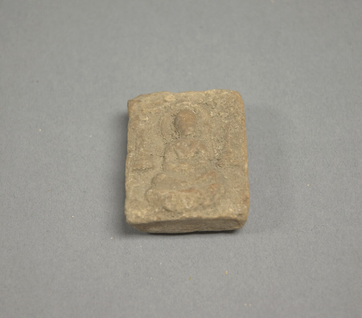 Votive Plaque with Seated Buddhas, Terracotta, Tibet 