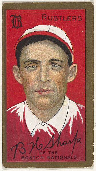 Bayard H. Sharpe, Boston Rustlers, National League, from the "Baseball Series" (Gold Borders) set (T205) issued by the American Tobacco Company, American Tobacco Company, Commercial color lithograph