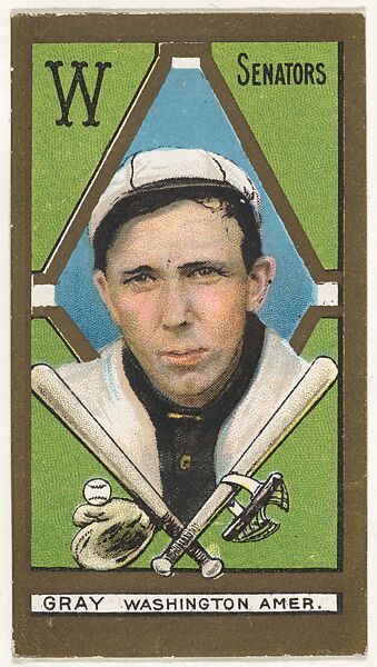 Gray, Washington Senators, American League, from the "Baseball Series" (Gold Borders) set (T205) issued by the American Tobacco Company, American Tobacco Company, Commercial color lithograph