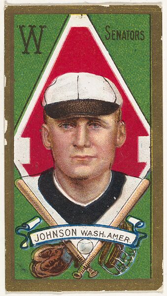 Walter Johnson, Washington Nationals, baseball card portrait]