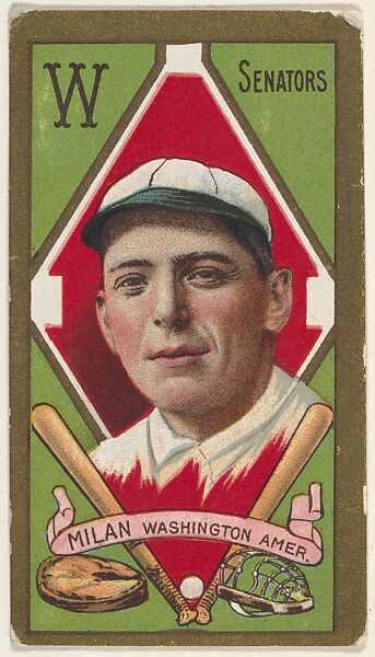 J. Clyde Milan, Washington Senators, American League, from the "Baseball Series" (Gold Borders) set (T205) issued by the American Tobacco Company, American Tobacco Company, Commercial color lithograph