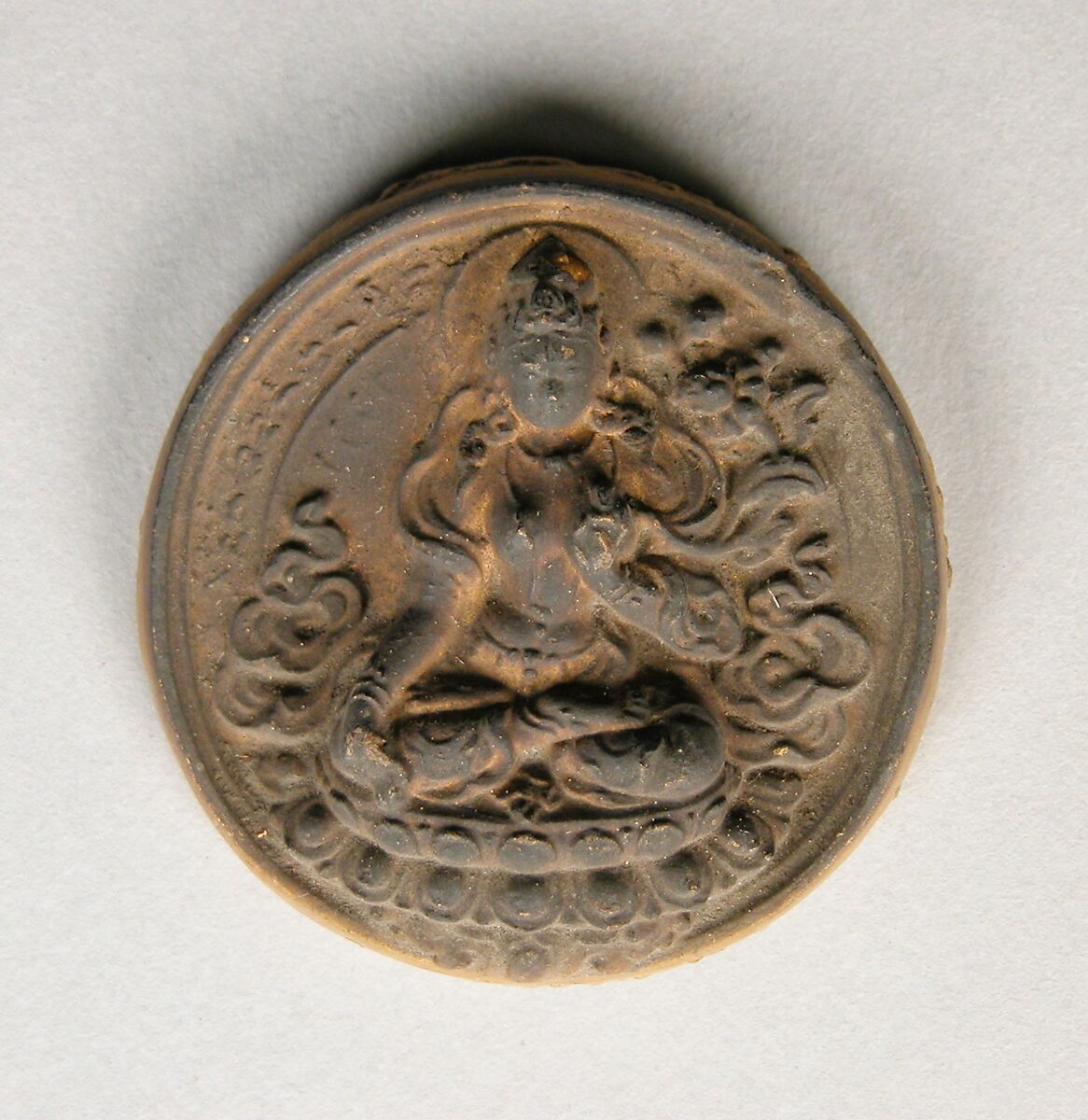 Votive Plaque with White Taras, Gray clay, Tibet